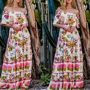 Floral off the shoulder maxi dress